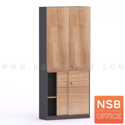 ตู้เอกสาร 5 ชั้น บนบานเพ่ ล่างบานเลื่อนทึบ รุ่น EP-3024 สูง 200 cm.  เมลามีน