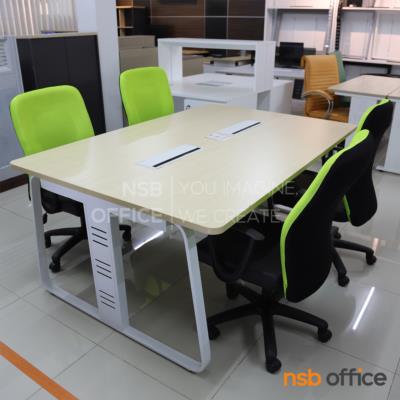 ชุดโต๊ะทำงาน 4 ที่นั่ง รุ่น Crimson (คริมสัน) ขนาด 180W cm.  พร้อมเก้าอี้สำนักงานหลังเน็ต