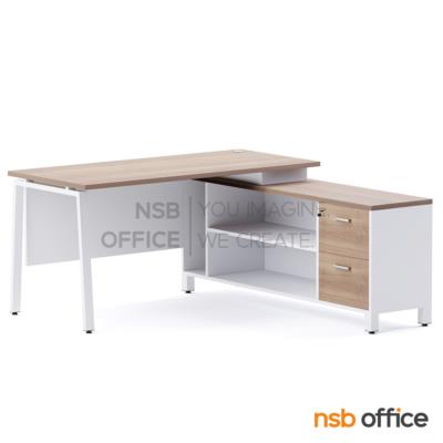 โต๊ะทำงานตัวแอล รุ่น Thorax (ทอแรกช์) ขนาด 150W cm. ขาเหล็ก