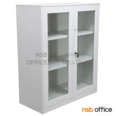ตู้เหล็ก 2 บานเปิดกระจก รุ่น Mavilla (มาวิลล่า) ขนาด 90W* 40D* 109H cm. 