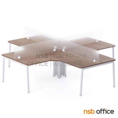 โต๊ะทำงานกลุ่มตัวแอล 4 ที่นั่ง รุ่น Cherreen (เชอรีน) ขนาด 240W*240D cm. ขาเหล็ก