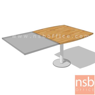 โต๊ะเหลี่ยมโค้ง ต่อข้างโต๊ะผู้บริหาร Di100, Di120 *80D cm เสาเหล็กชุบโครเมี่ยม