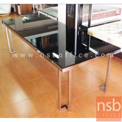 โต๊ะประชุมหน้ากระจกใหญ่  รุ่น LATTE ขนาด 240W cm. โครงขาสแตนเลส (26/2/24)