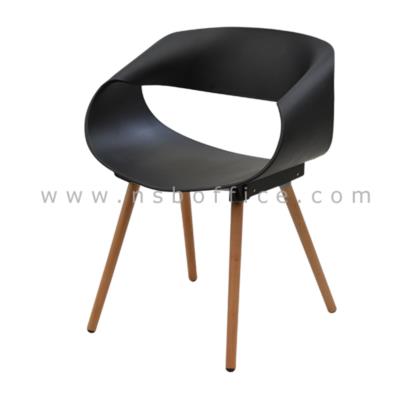 เก้าอี้โมเดิร์นพลาสติก(PP) รุ่น PN-9821 ขนาด 61W cm. โครงขาไม้
