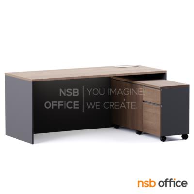 โต๊ะผู้บริหารตัวแอล รุ่น Bergamot (เบอร์กามอต)  พร้อมตู้ข้างล้อเลื่อน ป๊อปอัพ A24A078