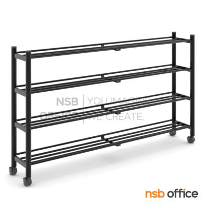 ชั้นวางรองเท้าเหล็กทำสี  ขนาด 100W, 200W cm. ล้อเลื่อน