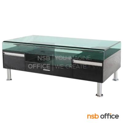 โต๊ะกลางกระจก  รุ่น Anya (อันย่า) ขนาด 120W cm. โครงเหล็กชุบโครเมี่ยม