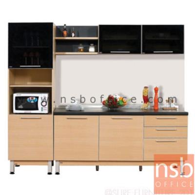 ชุดตู้ครัวสีบีทดำ 240W cm. (ยกเลิก 17/06/2564) รุ่น STEP-152 (สำหรับครัวเปียกและครัวแห้ง) 