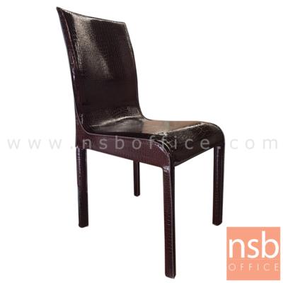 เก้าอี้ไม้ที่นั่งหุ้มหนังเทียมเงา รุ่น DS-GEMV-A ขาไม้หุ้มหนังเทียมเงา (ยกเลิก26/12/23)