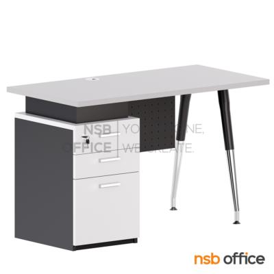 โต๊ะทำงานมีลิ้นชักข้าง รุ่น Keffi (เคฟฟี่) ขนาด 120W cm. พร้อมบังตาเหล็ก ตัวเก็บสายไฟรุ่น A04A049