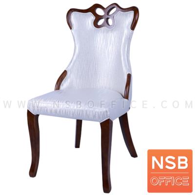 เก้าอี้ไม้ที่นั่งหุ้มหนังแก้ว รุ่น DSL-8813(SHERBET) ขาไม้ 