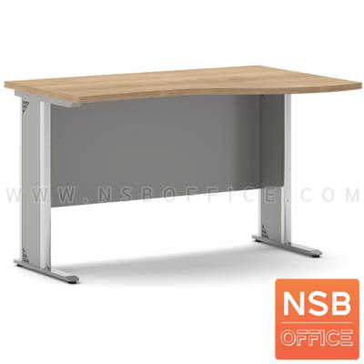 โต๊ะทำงานหน้าโค้ง รุ่น Telfine (เทลไฟน์)  บังตาไม้ เมลามีน