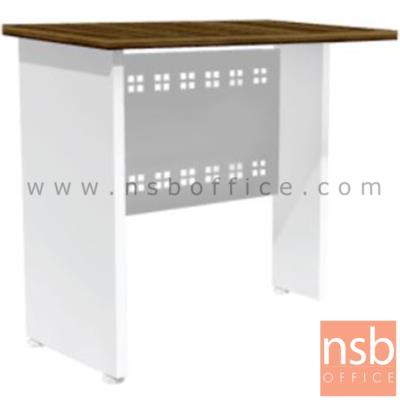 โต๊ะเข้ามุม  รุ่น Cribbie (คลิบบี้) ขนาด 80W cm. พร้อมบังโป๊เหล็ก สีซีบราโน่-ขาว