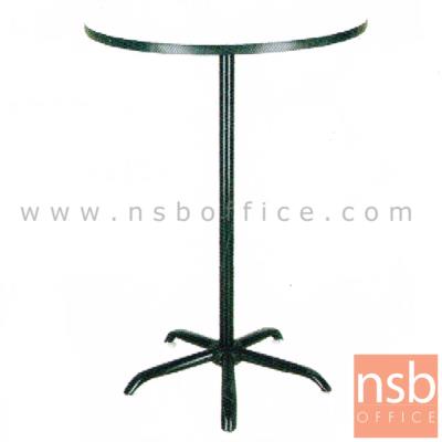 โต๊ะคอฟฟี่ช็อป หน้าโฟเมก้า รุ่น Swindon (สวินดัน) ขนาด 75Di 110H cm. โครงขาเหล็ก 5 แฉกสีดำ (06/05/24)