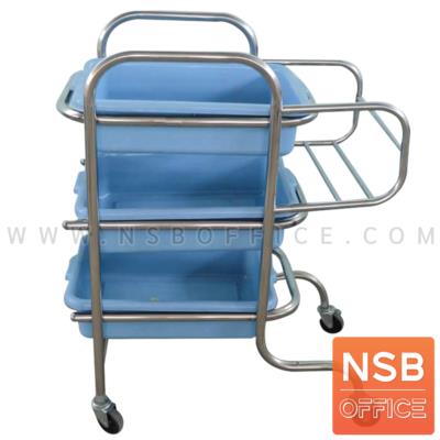 รถเข็นเก็บจาน รุ่น Nova (โนวา) ขนาด 45W*75D cm. สแตนเลส ล้อเลื่อน