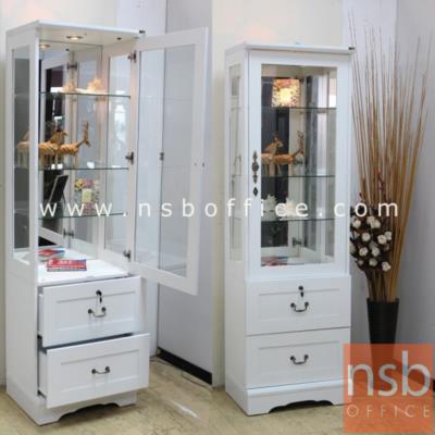 ตู้กระจกดาวน์ไลท์ กว้าง 60 cm. รุ่น Walfred (วอลเฟรด) มีไฟในตัว (หลังกระจกเงา)   