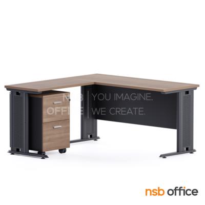 โต๊ะทำงานตัวแอล รุ่น Demo (เดโม่) ขนาด 150W cm.  ตู้ลิ้นชักล้อเลื่อน