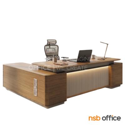 โต๊ะผู้บริหารตัวเเอล รุ่น Hestia (เฮสเทีย) ขนาด 240W cm. ขาไม้
