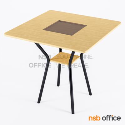 โต๊ะหน้าไม้ PVC (21/12/24) รุ่น GD-DTBD80  ขนาด 80W cm.  ตรงกลางเป็นกระจก 