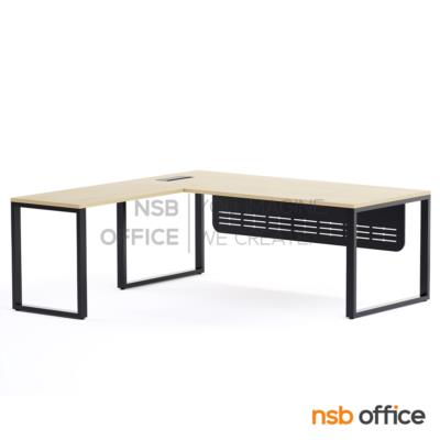 โต๊ะทำงานผู้บริหารตัวแอล รุ่น Henery (เฮนเนอรี) ขนาด 200W1*190W2 cm. บังตาเหล็ก