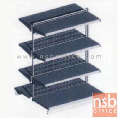 ชั้นเหล็กซุปเปอร์มาร์เก็ต สูง 150 cm. หนา 0.5 mm. 2 หน้า 4+4 แผ่นชั้น รุ่น CK-F2 แบบตัวตั้งและตัวต่อ 