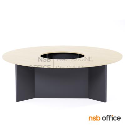 โต๊ะประชุมทรงวงกลม รุ่น Auraline (ออราไลน์) ขนาด 240Di cm.  ขาไม้ เมลามีน