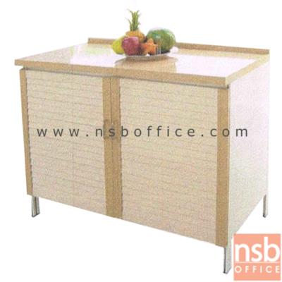 ตู้ครัวเรียบ 2 บานเปิด ขนาด100W cm  โครงอลูมิเนียม 