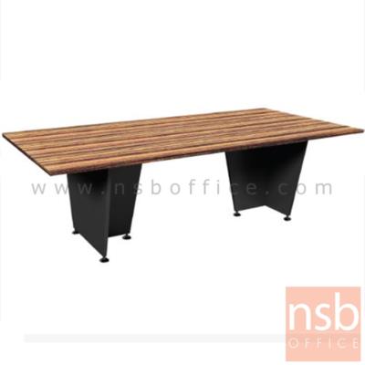 โต๊ะประชุม  รุ่น Coralina (คอราลิน่า) ขนาด 240W cm. ขาไม้ สีลายไม้ซีบราโน่ตัดดำ ไม่มีขอบ
