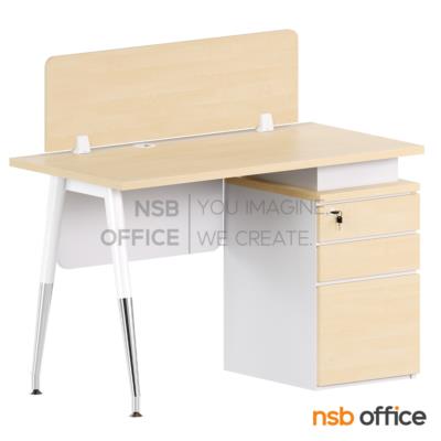 โต๊ะทำงาน 3 ลิ้นชัก รุ่น Helia (เฮเลีย) ขนาด 120W ,135W cm.  บังตาไม้ พร้อมมินิสกรีน