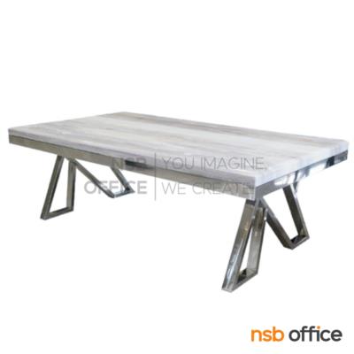 โต๊ะกลางหน้าหินแท้ รุ่น Zorro (โซโร) ขนาด 130W cm.  โครงสแตนเลสสีเงิน