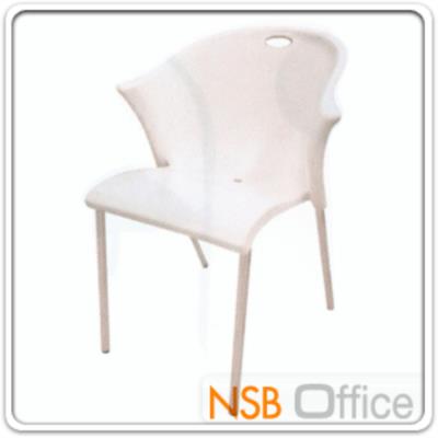 เก้าอี้โมเดิร์นหน้าพลาสติก (ผลิตสีขาว ดำ) รุ่น REST421 ขาเหล็กโครเมี่ยม