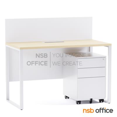 โต๊ะทำงาน รุ่น Stardust (สตาร์ดัสท์) ขนาด 120W cm. บังตาไม้สูง พร้อมตู้ลิ้นชักเหล็กล้อเลื่อน