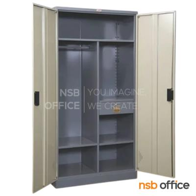 ตู้เสื้อผ้าเหล็ก 2 บานเปิด รุ่น WD-02  มีลิ้นชัก