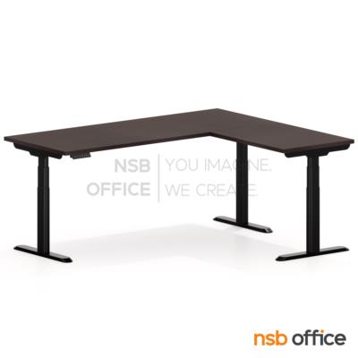 โต๊ะทำงานปรับระดับเพื่อสุขภาพตัวแอล Sit 2 Stand  Erwell II (เออเวลล์ 2) ผลิต 2 สี ขาว-ดำ ขาเหล็กกลมมน