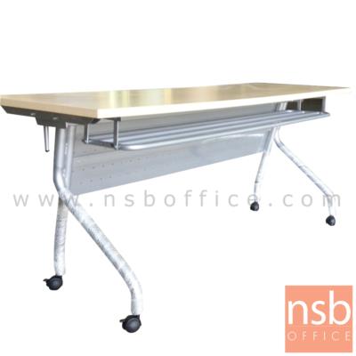 โต๊ะประชุมพับเก็บได้ล้อเลื่อน รุ่น Mackinley (แมคคินลี่) ขนาด 120W ,150W ,180W cm.  พร้อมบังโป๊และตะแกรงวางของ