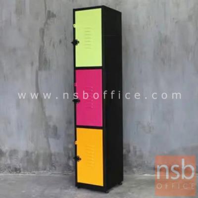 ตู้เหล็กอเนกประสงค์ 3 ชั้น 3 บานเปิดสีสัน รุ่น KN-A150 ขนาด 33W*150H cm. (ยกเลิก)