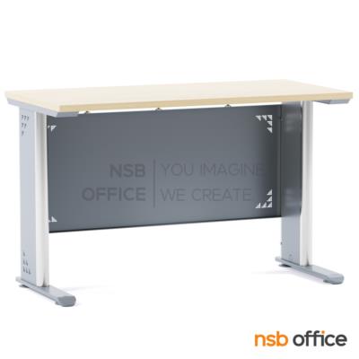 โต๊ะประชุมตรง  ขนาด 80, 120, 150, 180, 210W cm. พร้อมบังตาเหล็กทำลวดลาย ขาเหล็กตัวแอล