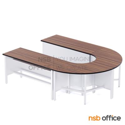 โต๊ะประชุมตัวต่อรูปตัวยู Top โฟเมก้า รุ่น Mascarpone (มาสคาโปน) ขนาด 240W*180D cm.  ขาเหล็ก