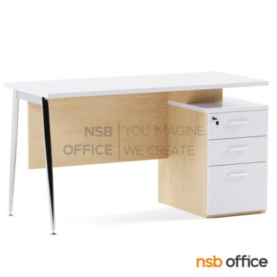 โต๊ะทำงาน 3 ลิ้นชัก รุ่น Emerson (เอเมอร์สัน) ขนาด 120W, 150W cm. บังตาไม้ ขาเหล็ก