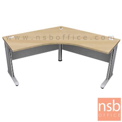 โต๊ะทำงานตัวแอลหน้าโค้งมุมเมอแรง (ยกเลิก 04.01.2022) รุ่น Pinkett (พิงคิตต์) ขนาด 120W1*120W2 cm. ขาเหล็ก