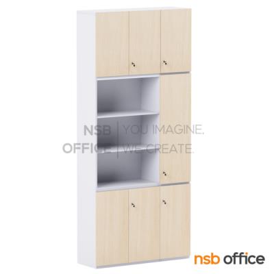 ตู้เอกสาร 7 บานเปิด 3 ช่องโล่ง  รุ่น Brittany (บริททานี) ขนาด 120W*270H cm. เมลามีน
