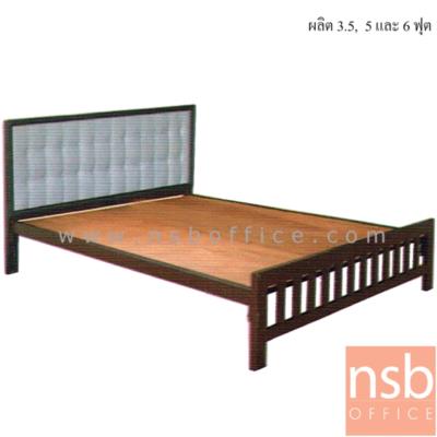 เตียงเหล็ก หัวเตียงสูงบุหนังเทียม รุ่น KSC-002 พร้อมแผ่นไม้ปูเตียง   (ผลิต 3.5, 5 และ 6 ฟุต)