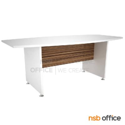 โต๊ะประชุมทรงเรือ รุ่น Trendific (เทรนดิฟิค) ขนาด 180W ,240W cm.  สีซีบราโน่-ขาว