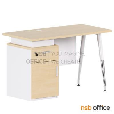 โต๊ะทำงาน 1 ลิ้นชัก 1 บานเปิด  รุ่น Oron (โอรอน) ขนาด 120W , 150W cm. บังตาไม้ ขาเหล็ก