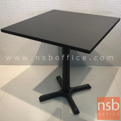 โต๊ะบาร์หน้าเหล็ก ขาอลูมิเนียม 70W*70D cm. ทำสีดำล้วน   