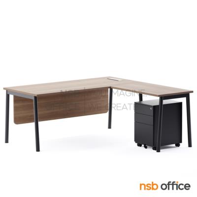 โต๊ะผู้บริหารตัวแอล รุ่น Arcania (อาร์เคเนีย) ขนาด 180W cm. พร้อมตู้ลิ้นชักล้อเลื่อน และกล่องไฟ A24A047-1