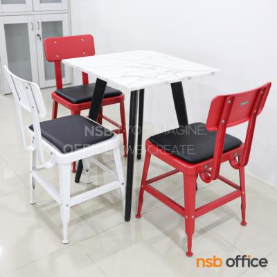 ชุดโต๊ะหน้าท็อปหินเทียม รุ่น Angelite (แองเจไลต์) ขนาด 60W cm.  พร้อมเก้าอี้โมเดิร์นเหล็ก