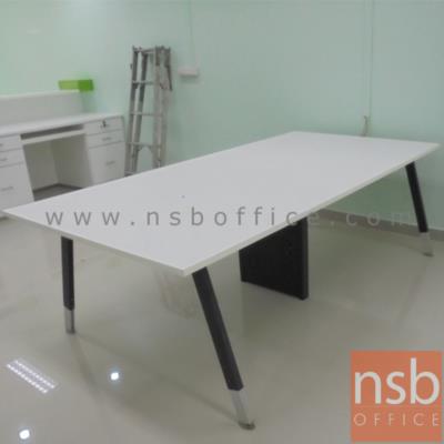 โต๊ะประชุมทรงสี่เหลี่ยม   ขนาด 240W cm.  ขากลางมีกล่องนำสายไฟ โครงขาอลูมินั่ม ยกเลิก