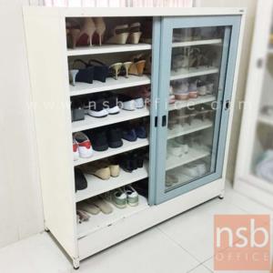 ตู้เหล็กวางรองเท้า 5 แผ่นชั้น สูงพิเศษ พร้อมฐานรองแบบขาลอย SGD-120+แผ่นชั้น SHF-3 (เพิ่ม 3 แผ่นชั้น)