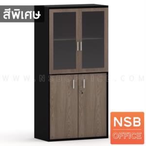 ตู้เอกสาร บนบานเปิดกระจก ล่างบานเลื่อนทึบ เมลามีน C02A050-1